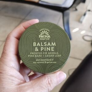 Pacha Soap Co Tin Candle Balsam & Pine 3oz 20/25hs